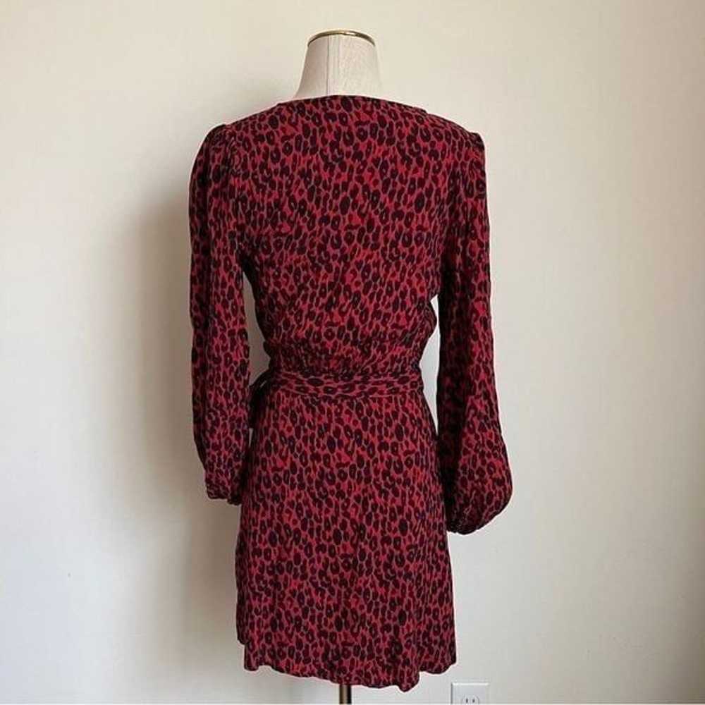 IRO Boina Animal Print Wrap Dress in Red and Blac… - image 7