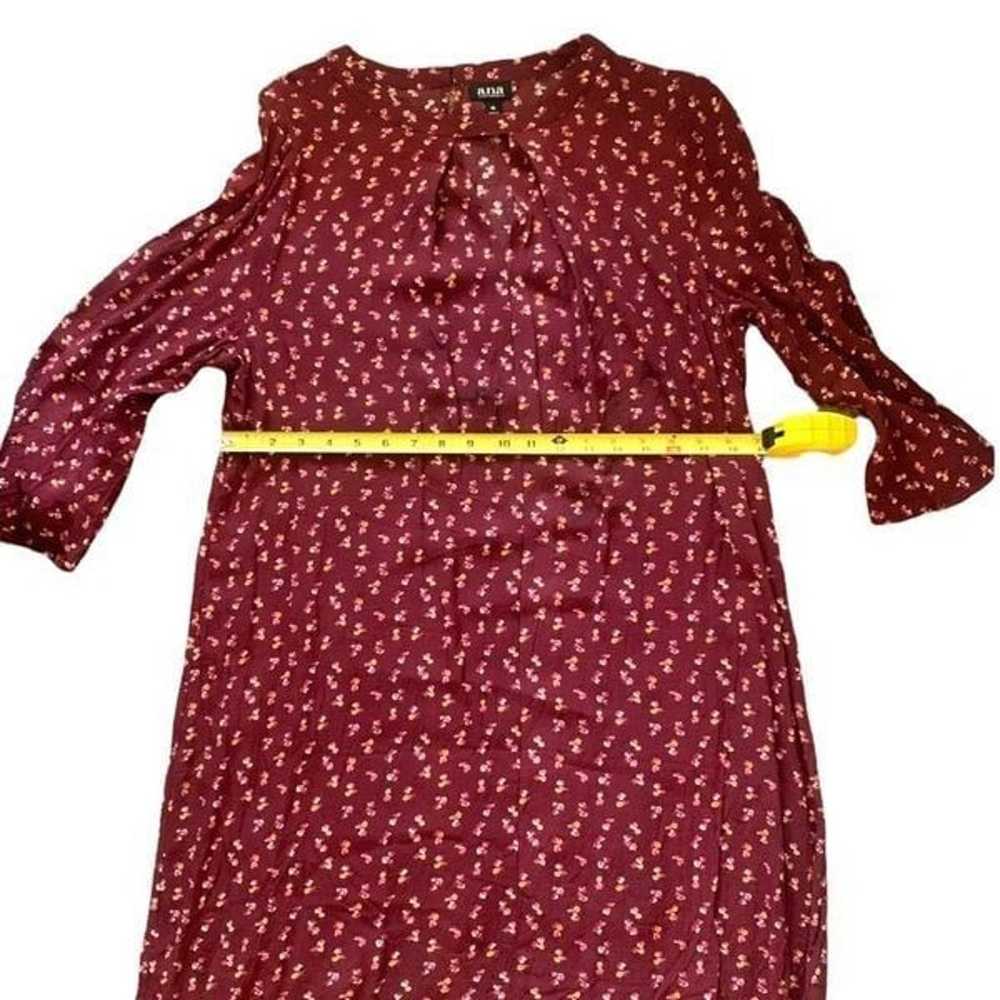 XL Burgundy Red Wine floral quarter sleeve dress … - image 4