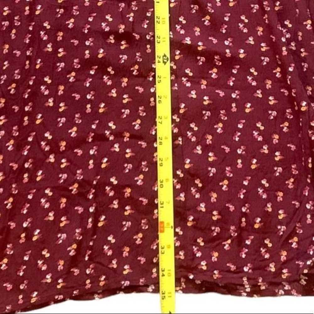 XL Burgundy Red Wine floral quarter sleeve dress … - image 5