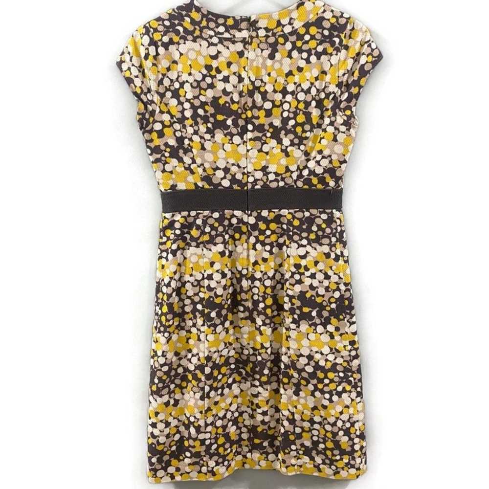 Boden Brown/Yellow Notch Neck Dot Printed Shift D… - image 3
