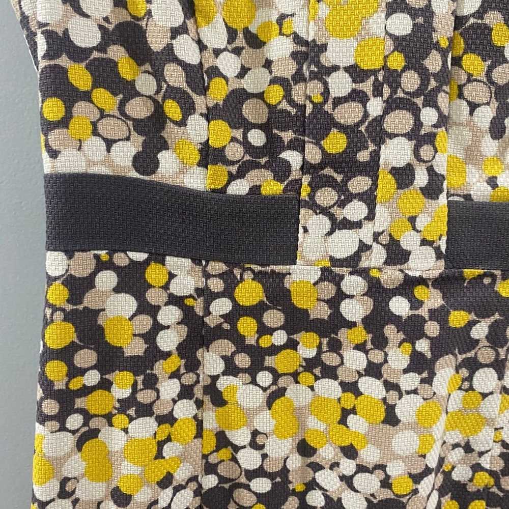 Boden Brown/Yellow Notch Neck Dot Printed Shift D… - image 5