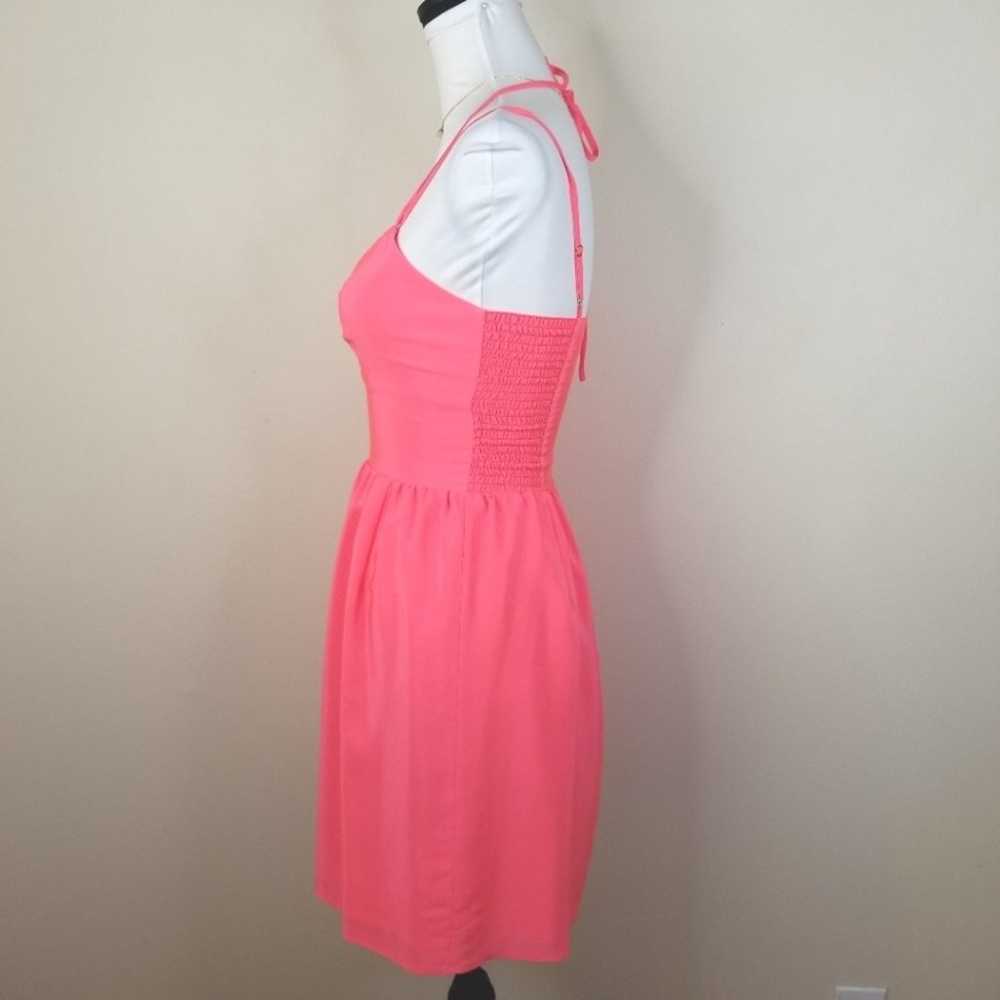 Amanda Uprichard Silk Mini Dress Neon S Pink Fitt… - image 3