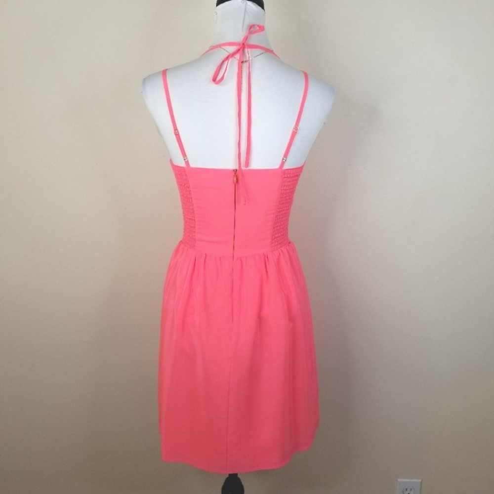 Amanda Uprichard Silk Mini Dress Neon S Pink Fitt… - image 4