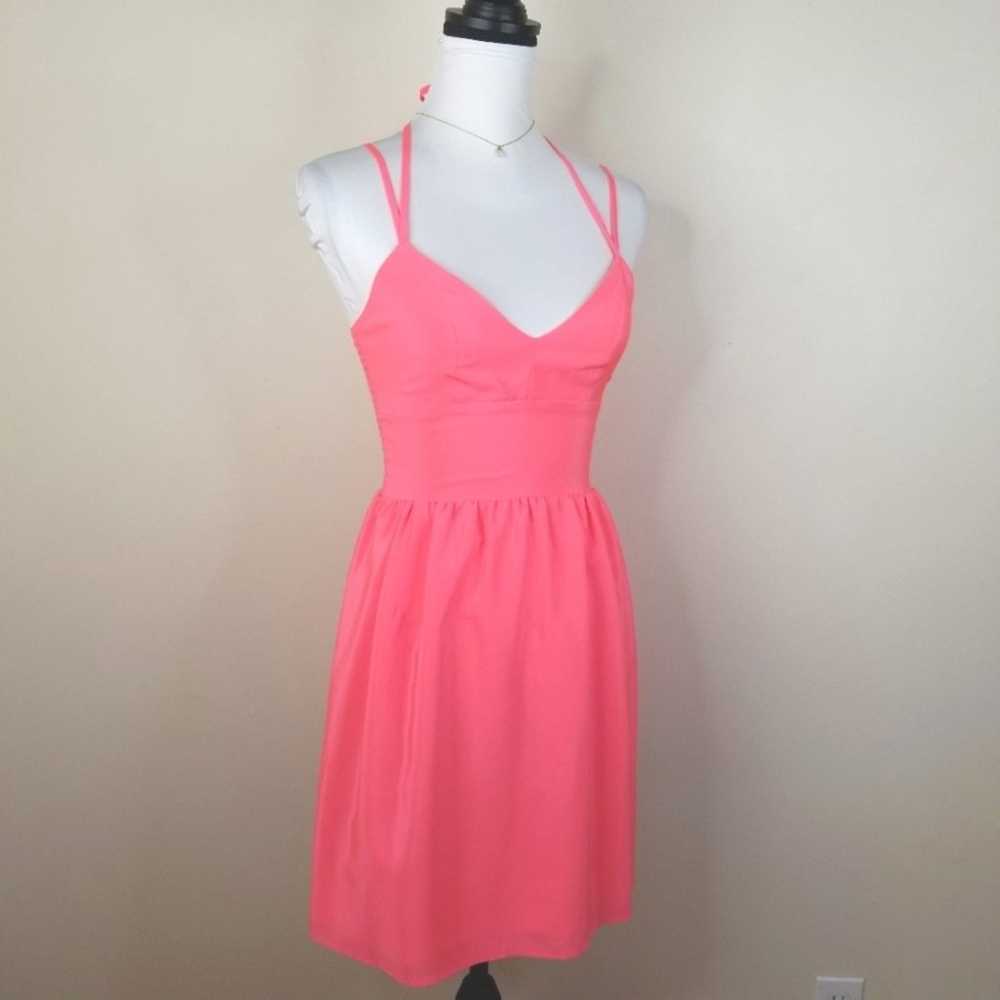 Amanda Uprichard Silk Mini Dress Neon S Pink Fitt… - image 9