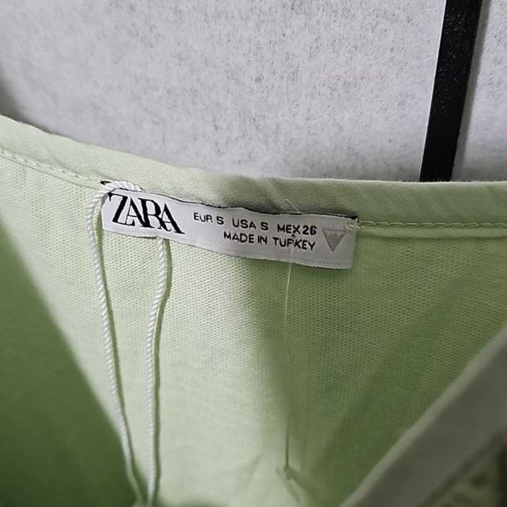 Zara Mint Green Ruffle Neck Eyelet Maxi Embroider… - image 7