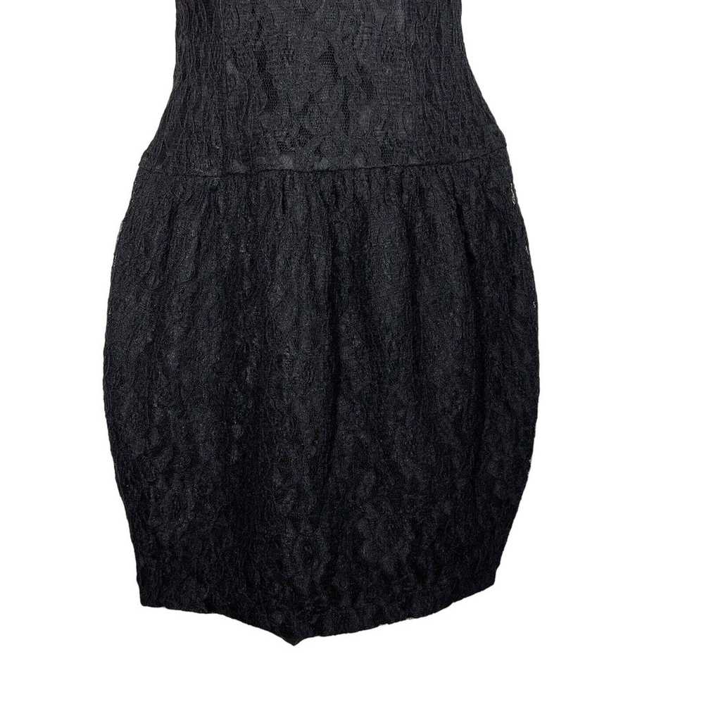 Vintage Prom Dress Black Lace Cocktail Mini Ann T… - image 3