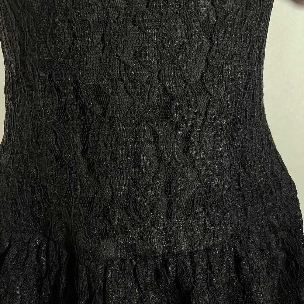 Vintage Prom Dress Black Lace Cocktail Mini Ann T… - image 5