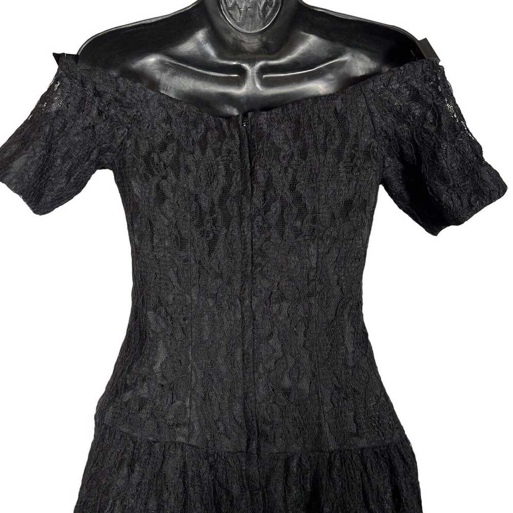 Vintage Prom Dress Black Lace Cocktail Mini Ann T… - image 7