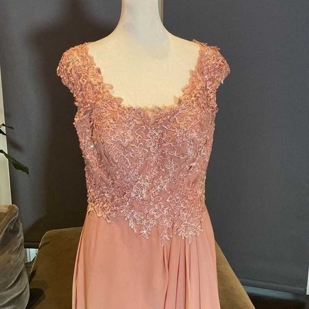 Women’s Pink Full Length Chiffon Dress Bridesmaid… - image 2