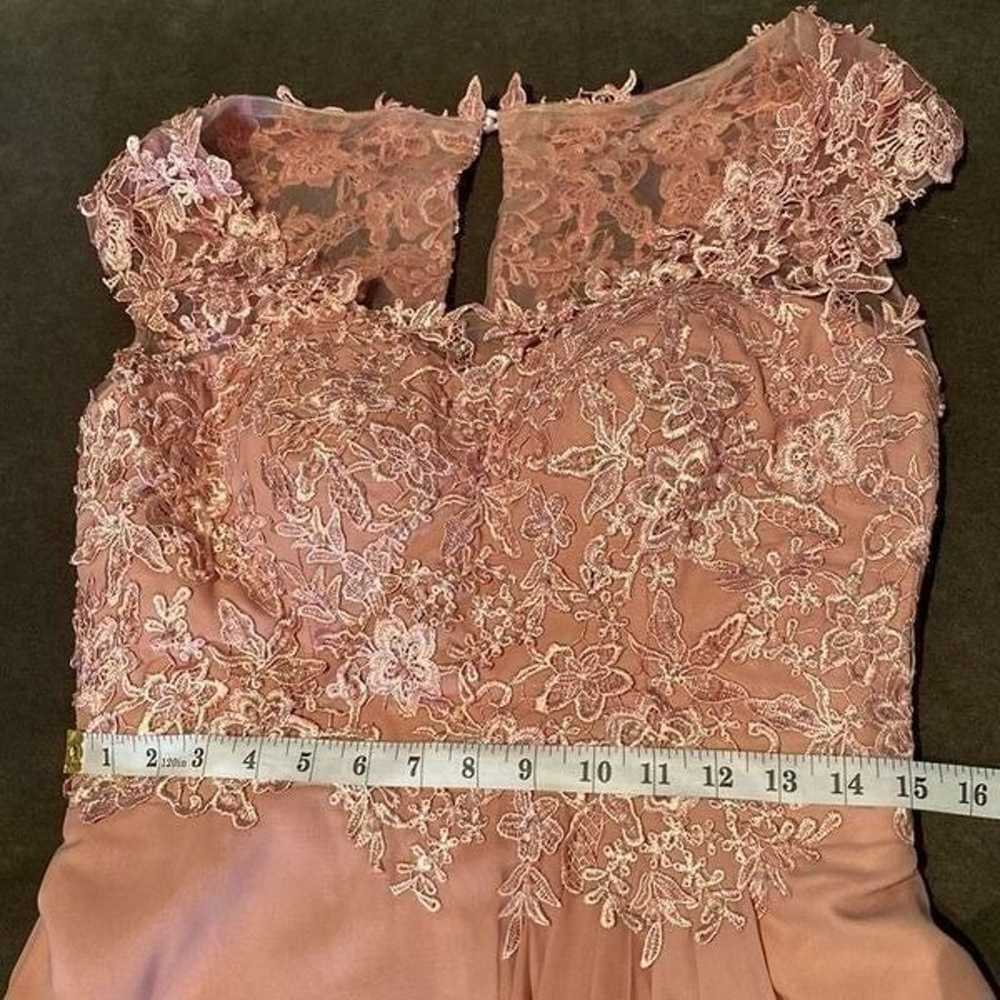Women’s Pink Full Length Chiffon Dress Bridesmaid… - image 8