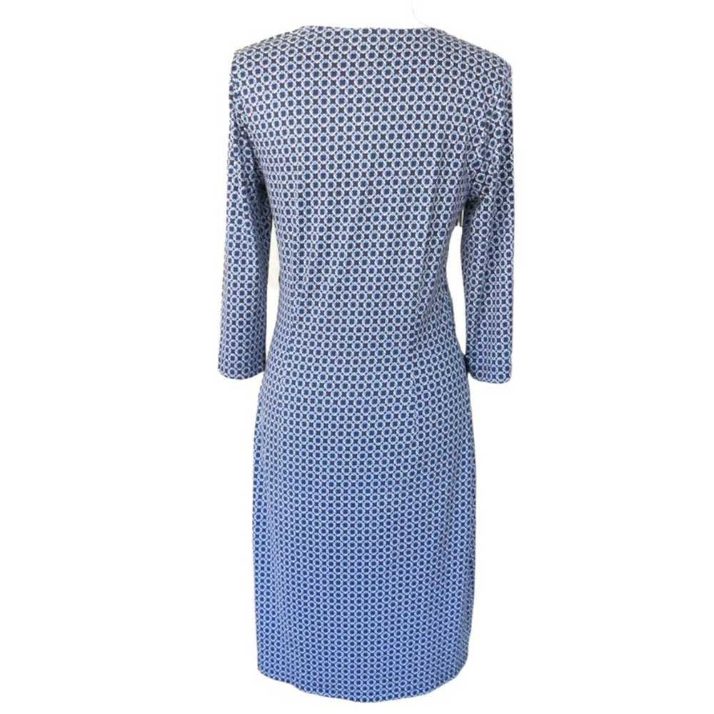 J. McLaughlin Silk Jersey Sheath Dress Blue Chain… - image 2