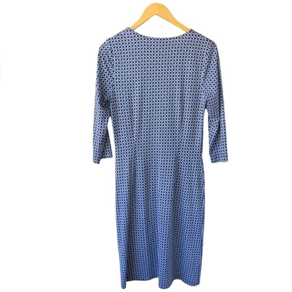 J. McLaughlin Silk Jersey Sheath Dress Blue Chain… - image 5