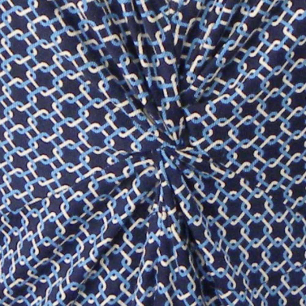 J. McLaughlin Silk Jersey Sheath Dress Blue Chain… - image 8