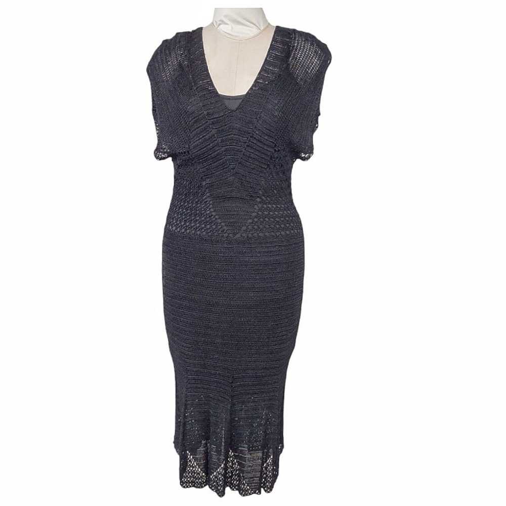 Dolce Cabo Black Bodycon Crochet Knit Dress with … - image 2