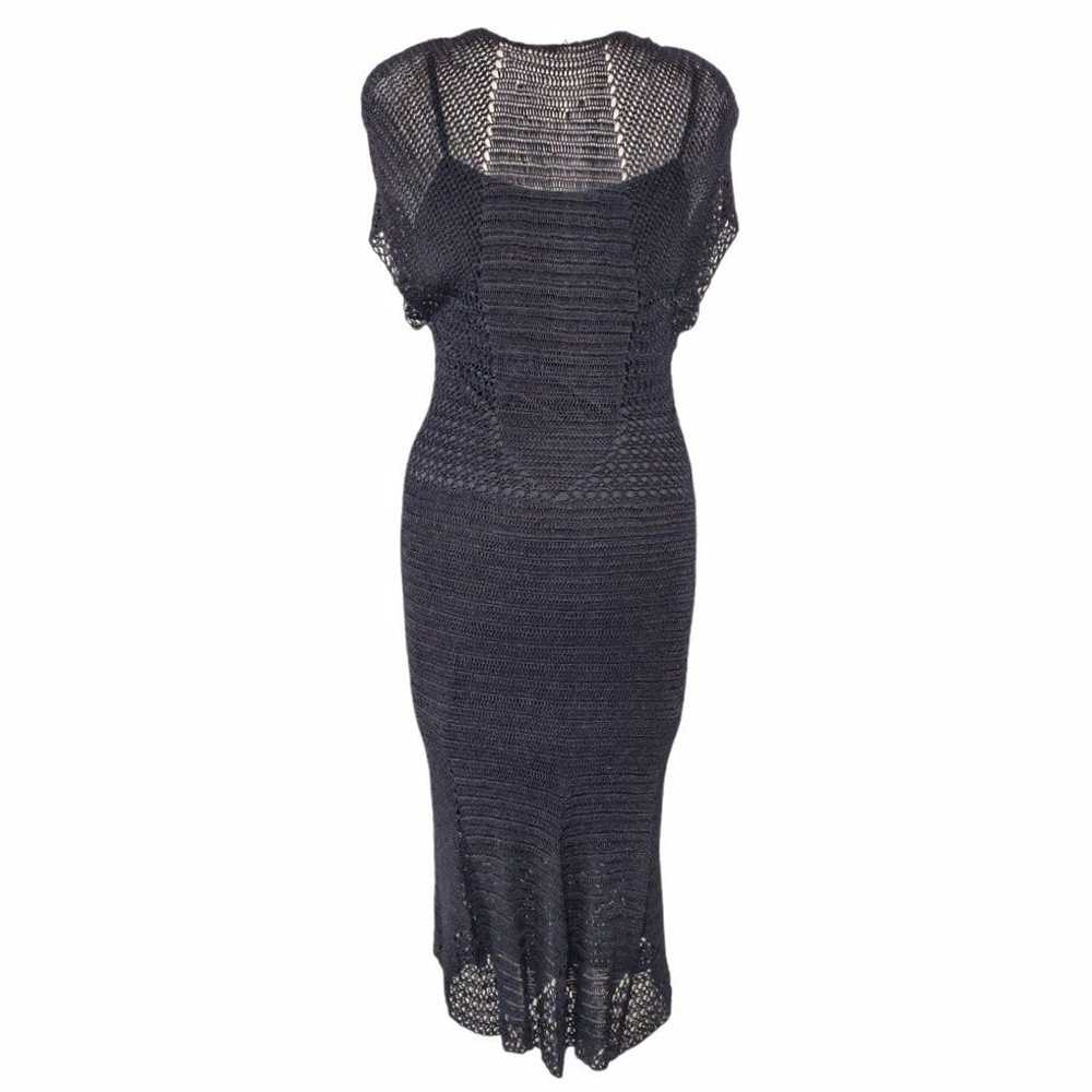 Dolce Cabo Black Bodycon Crochet Knit Dress with … - image 3