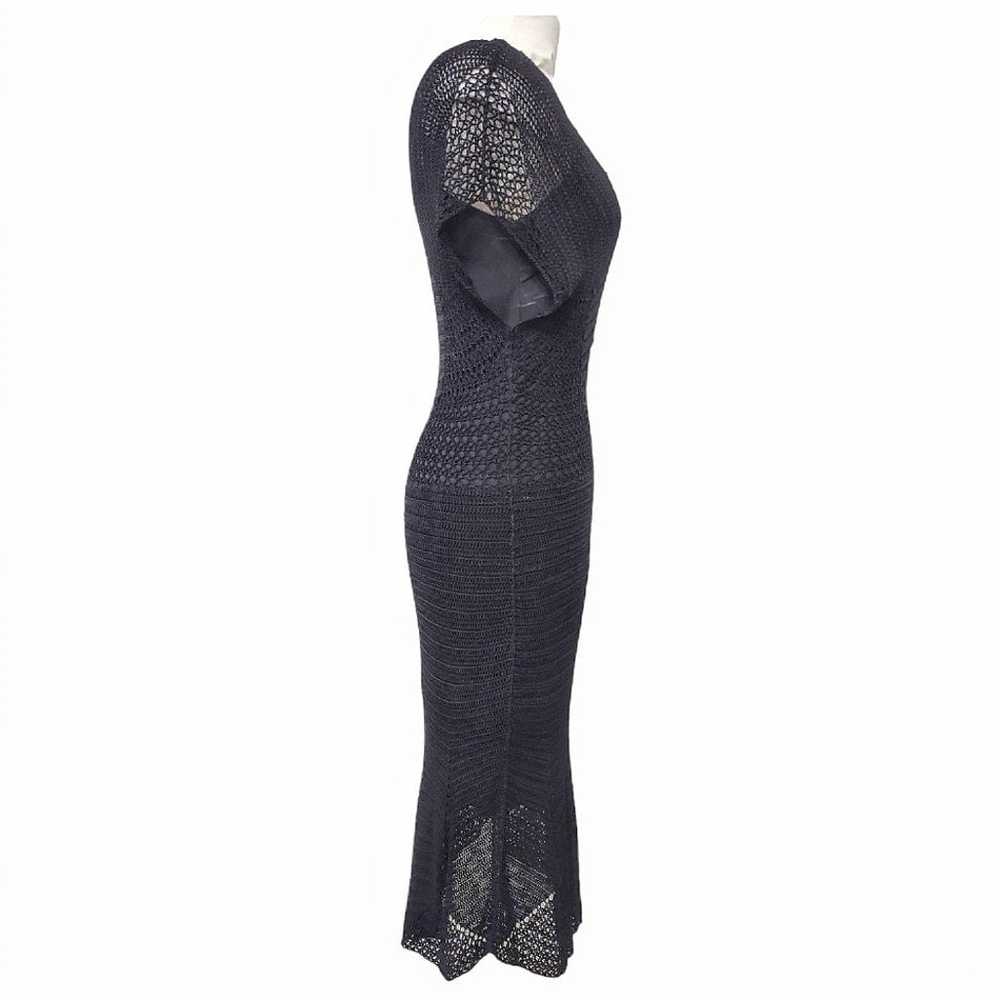 Dolce Cabo Black Bodycon Crochet Knit Dress with … - image 5