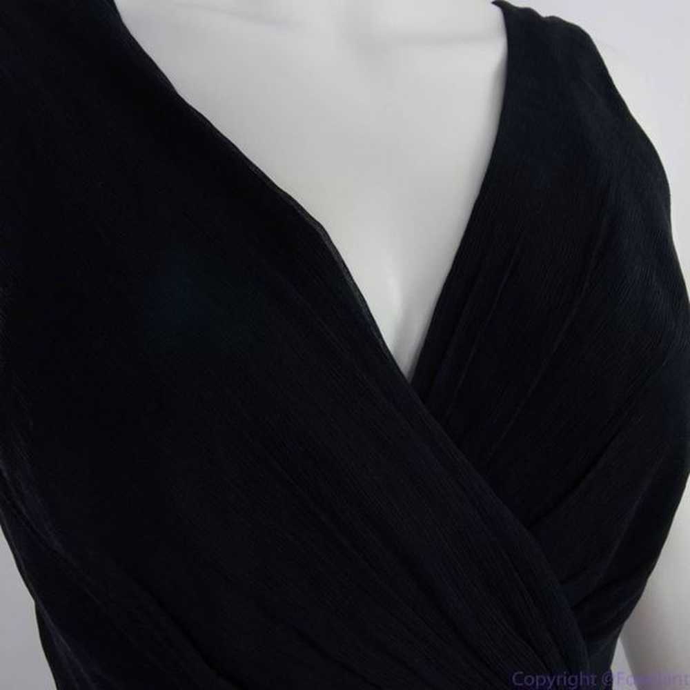 Jcrew 100% silk asymmetric hem V neck navy blue d… - image 7