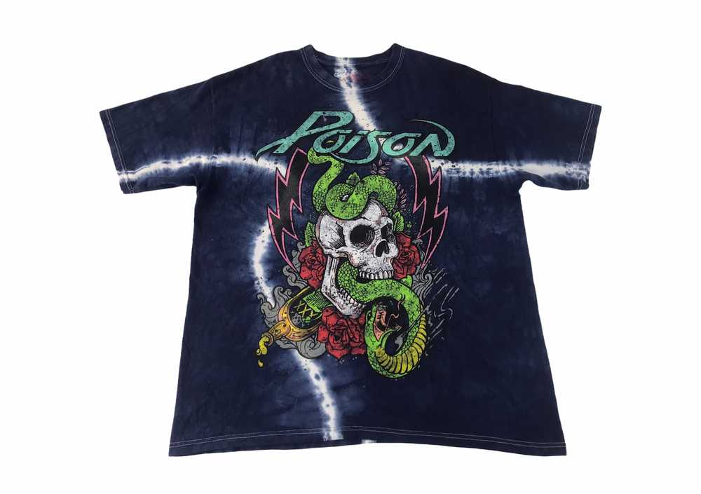 Band Tees - Poison Glam Metal Band Skull Snake Ro… - image 1