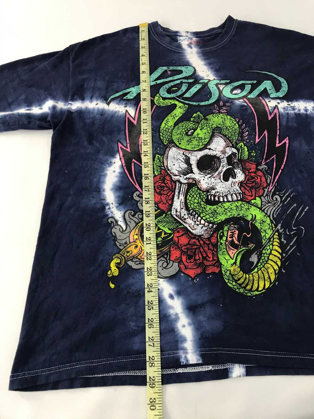 Band Tees - Poison Glam Metal Band Skull Snake Ro… - image 7