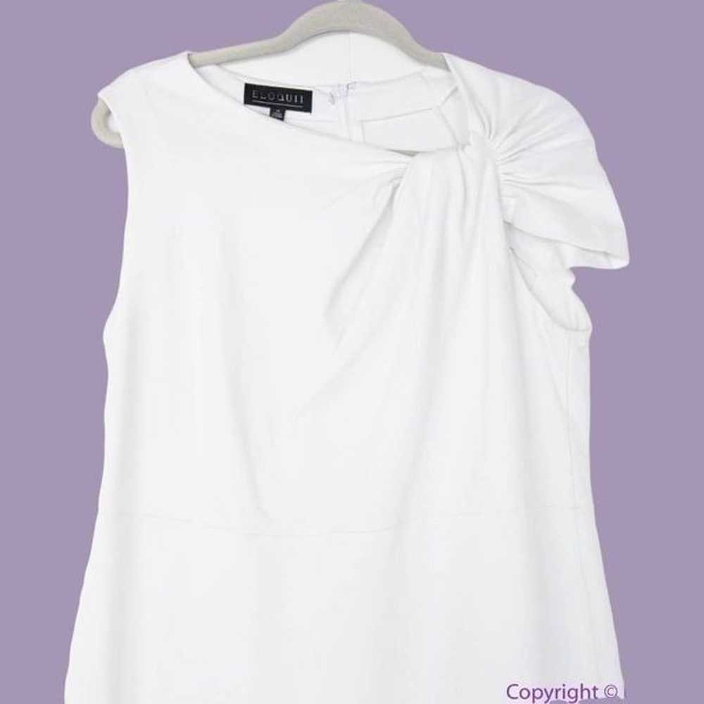 NEW Eloquii white Twisted Shoulder Sheath Dress, … - image 2