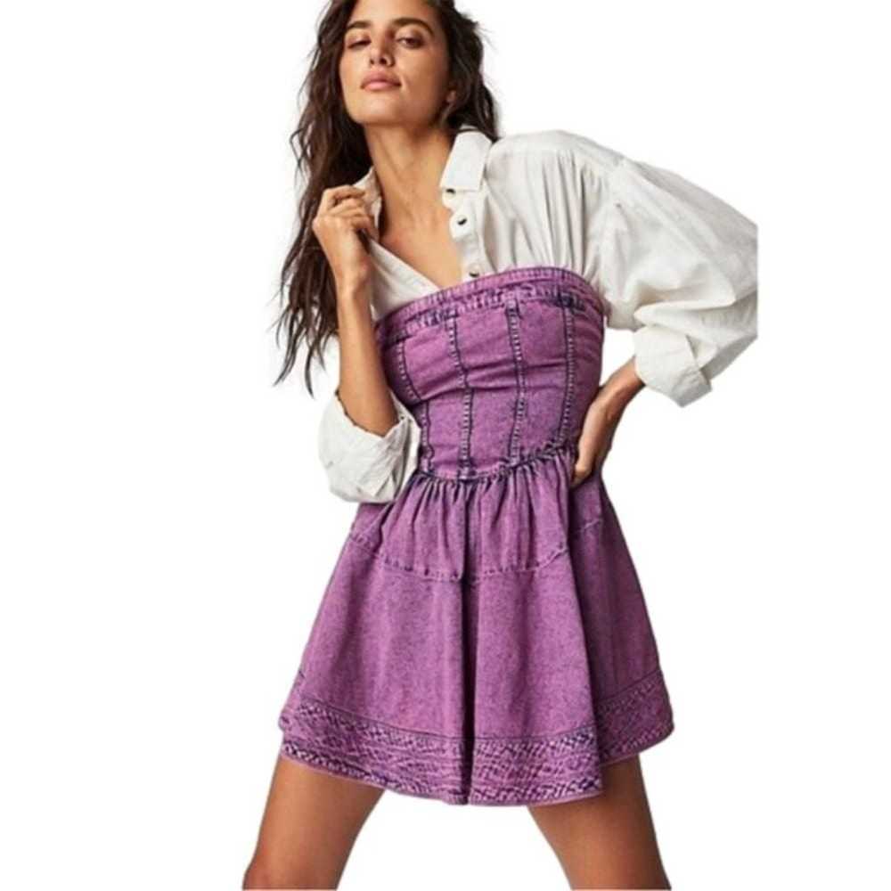 Free People NWOT Candace Corset Mini Dress Denim … - image 3