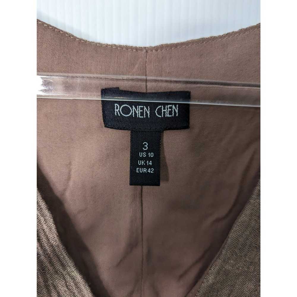 Ronen Chen Textured Sleeveless Sheath Dress Linen… - image 3