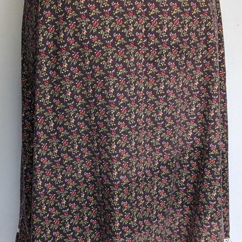 Vintage Prairie Skirt Brown floral print 25" wais… - image 3