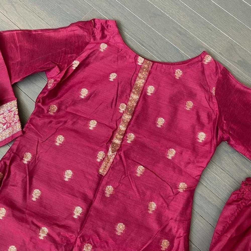 Party Wear Indian Pakistani Magenta 3pc Suit with… - image 10
