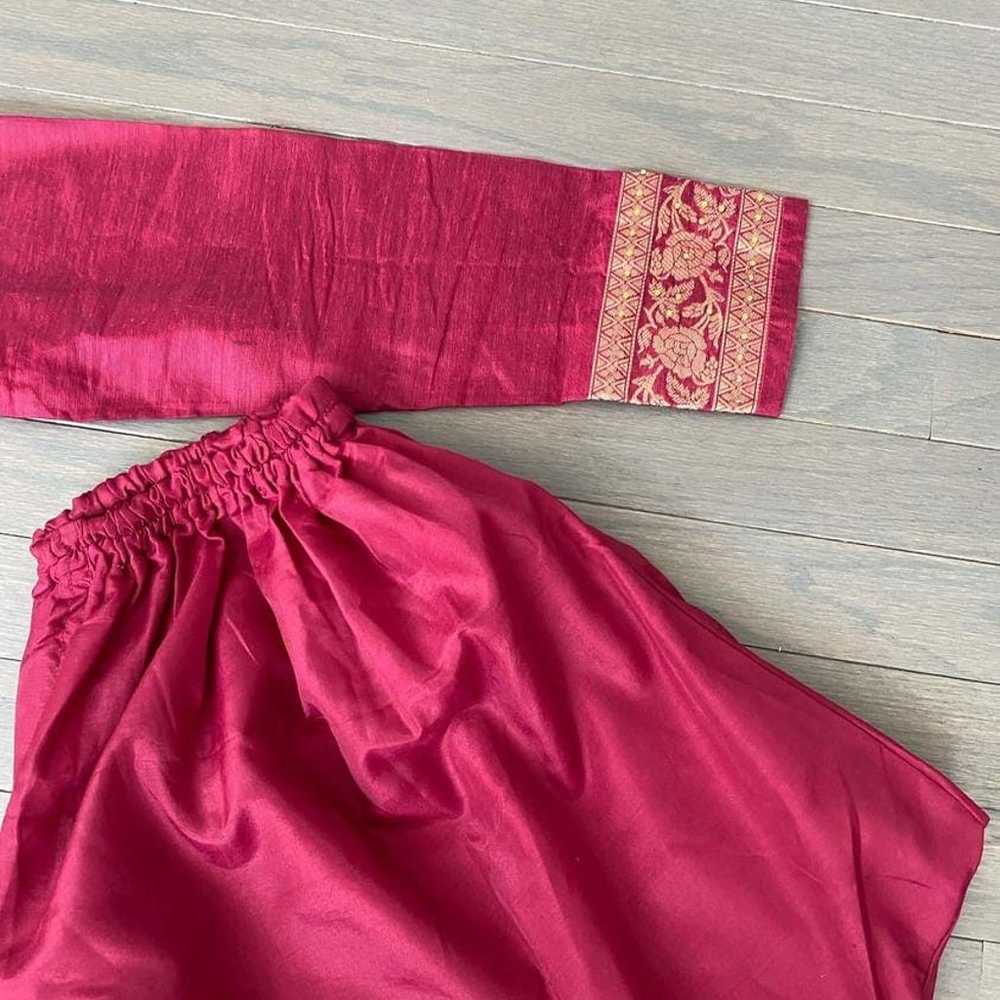 Party Wear Indian Pakistani Magenta 3pc Suit with… - image 11