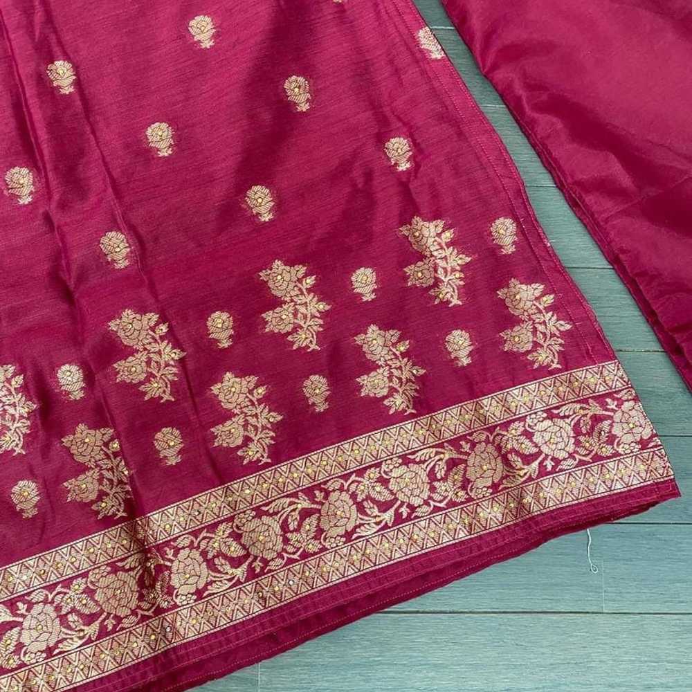 Party Wear Indian Pakistani Magenta 3pc Suit with… - image 6
