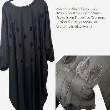 Middle East Cultural Clothing Black Velvet Abaya … - image 1