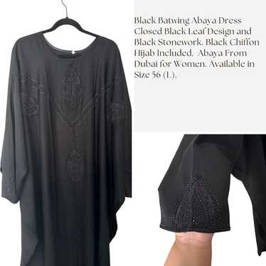 Dubai New Design Black Batwing abaya dress closed… - image 1