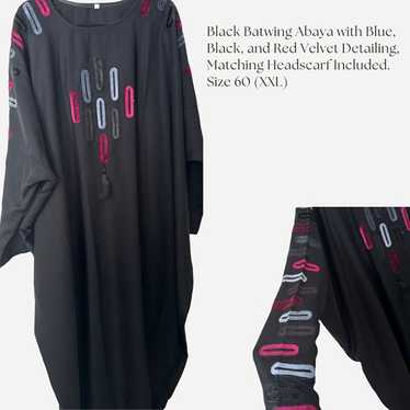 Latest Design Abaya Black Batwing Abaya Dress Blue