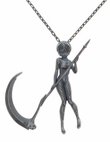 Rough Simmons Evangelion Silver Scythe Necklace - image 1