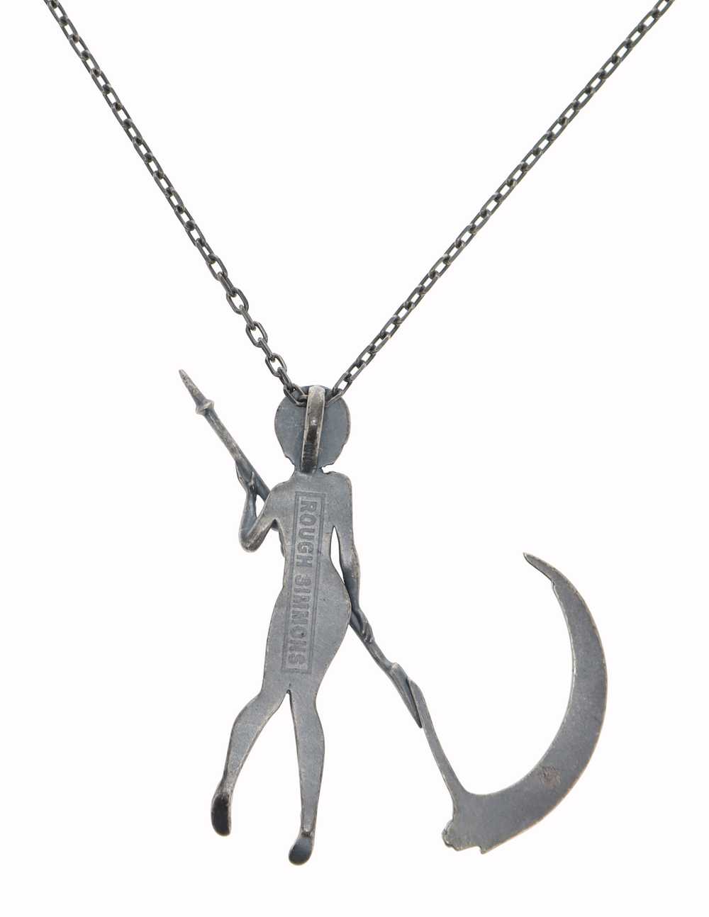 Rough Simmons Evangelion Silver Scythe Necklace - image 2