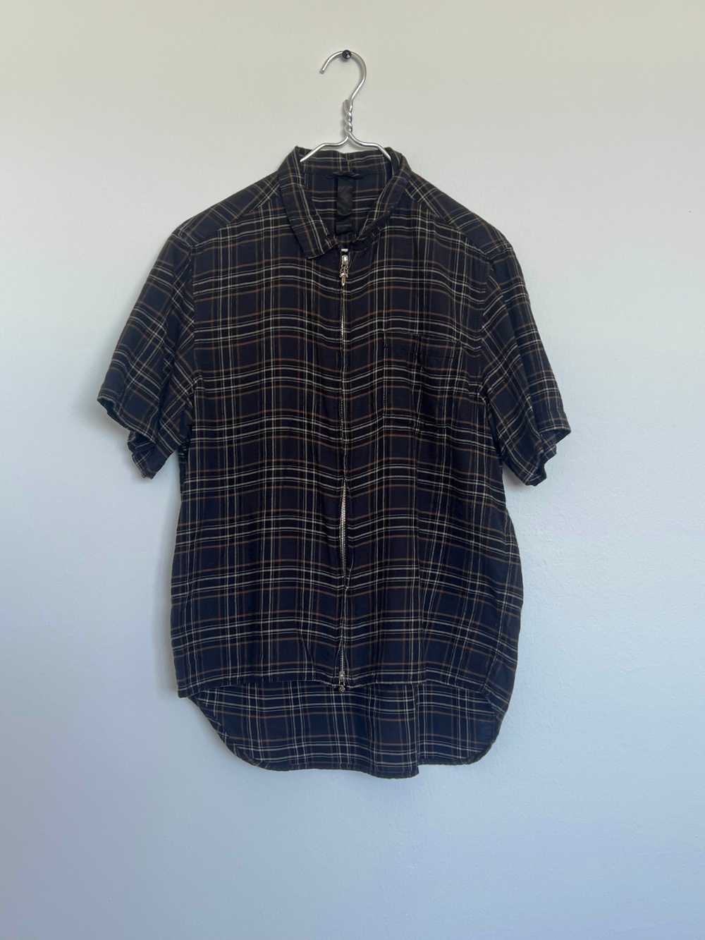 Chrome Hearts Short Sleeved Plaid Zip Up Shirt - image 4