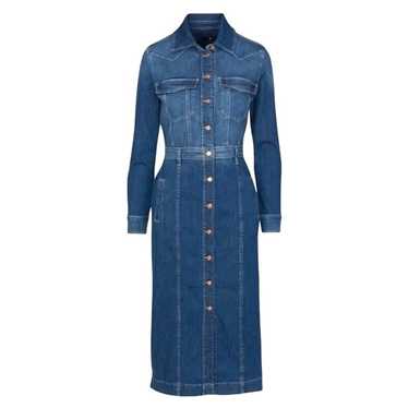 7 For All Mankind Denim Luxe Midi Dress in Blue W… - image 1