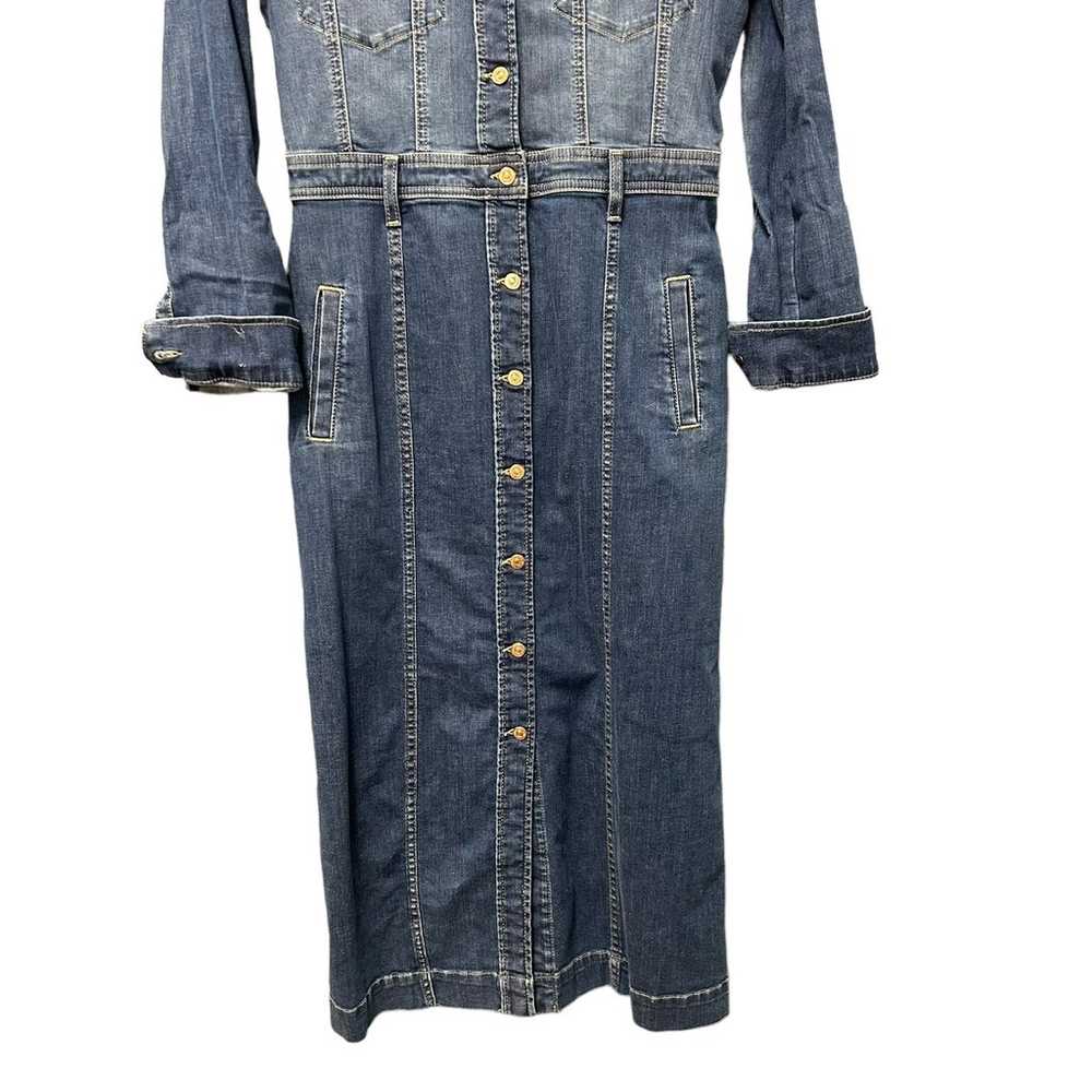 7 For All Mankind Denim Luxe Midi Dress in Blue W… - image 5