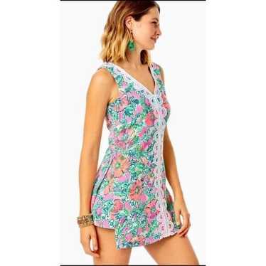 Lilly Pulitzer NWT Ronnie Romper Soleil Pink Perf… - image 1