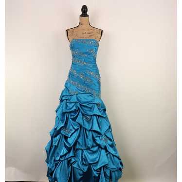 My Fashion Formal Ball Gown Blue Beaded Sequin Hal