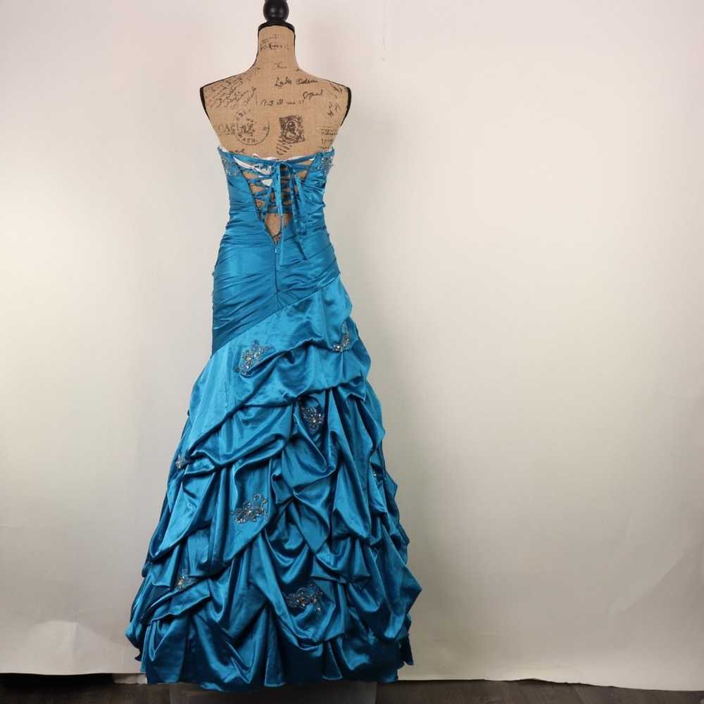 My Fashion Formal Ball Gown Blue Beaded Sequin Ha… - image 5