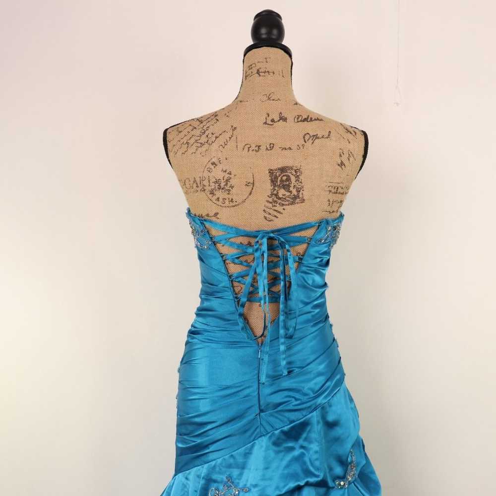 My Fashion Formal Ball Gown Blue Beaded Sequin Ha… - image 6