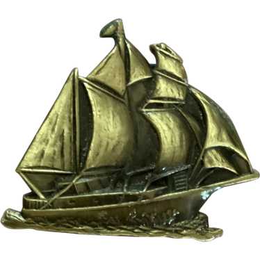 Solid Brass Clipper Ship Belt Buckle