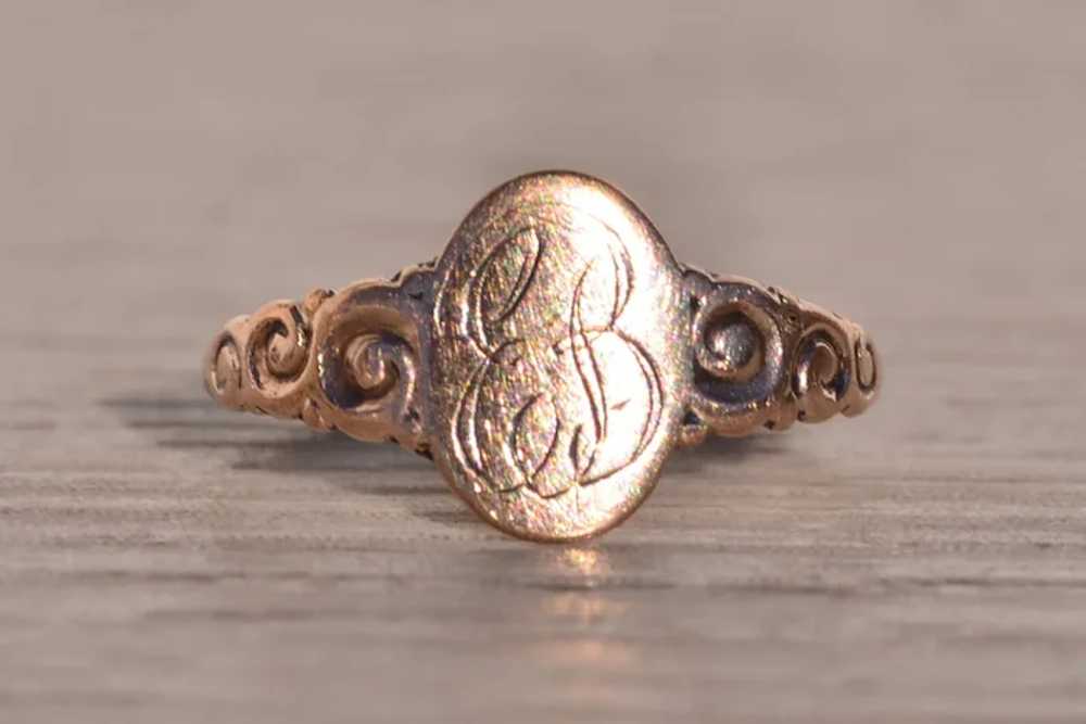 Antique Georgian Signed Ring in Rose Gold - image 6