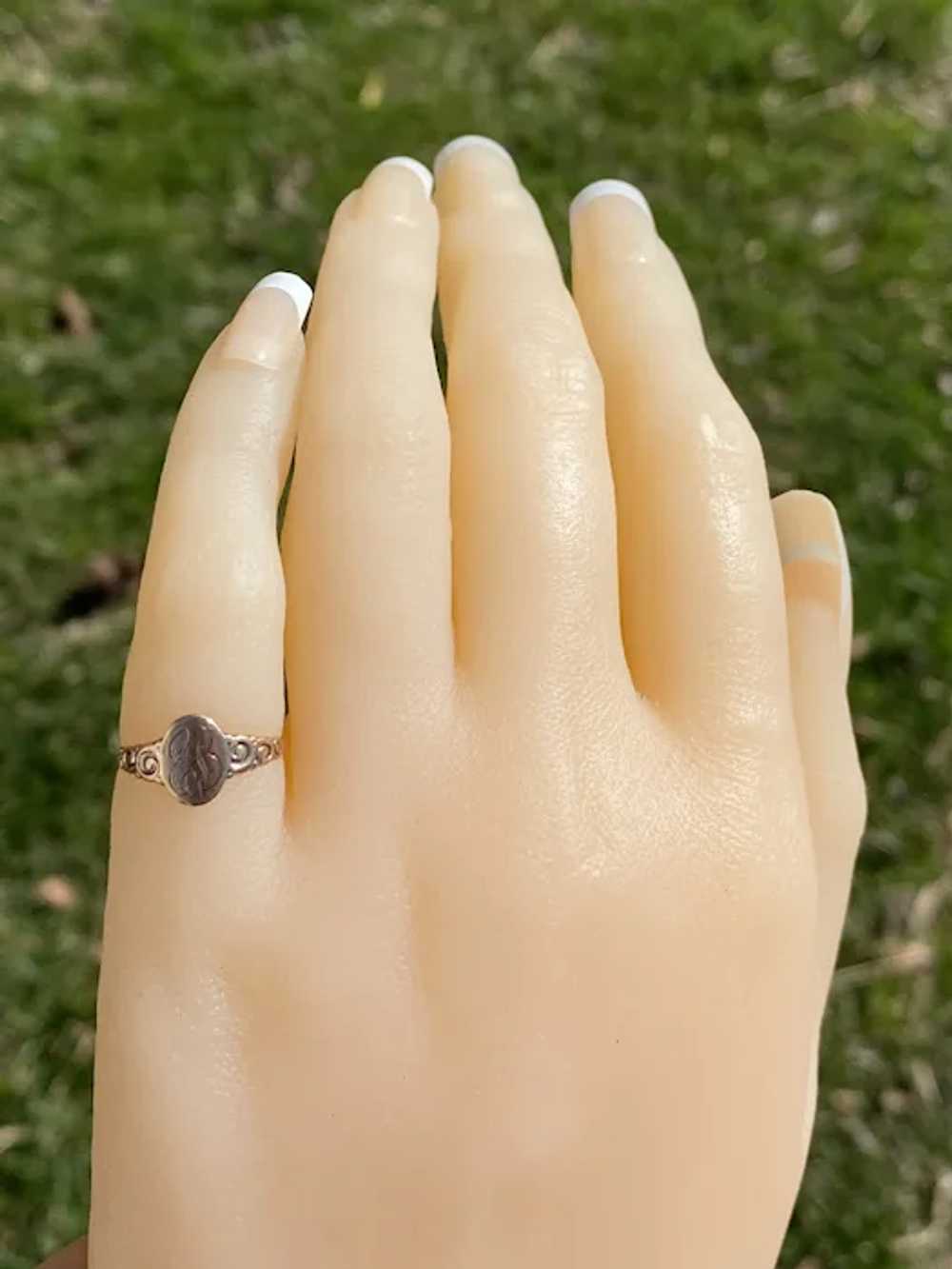 Antique Georgian Signed Ring in Rose Gold - image 9