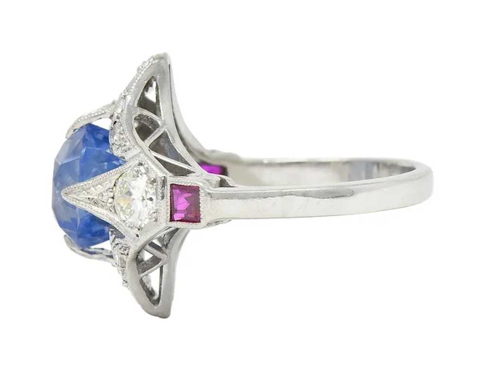 Art Deco 7.92 CTW No Heat Ceylon Sapphire Diamond… - image 10
