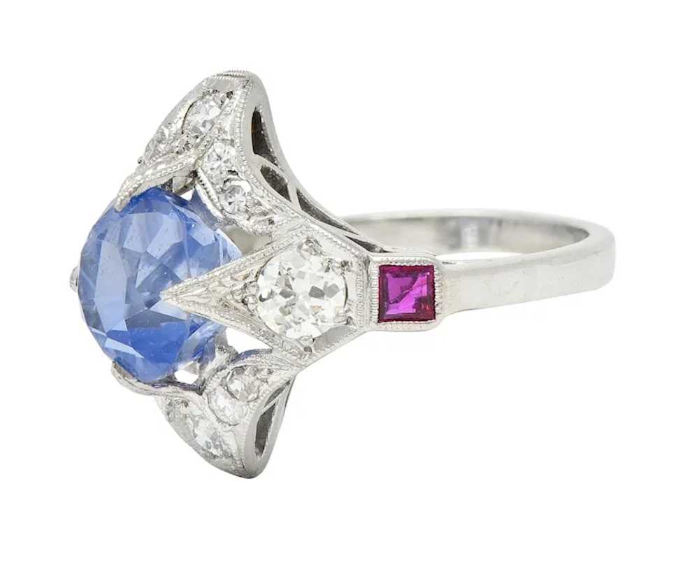 Art Deco 7.92 CTW No Heat Ceylon Sapphire Diamond… - image 7