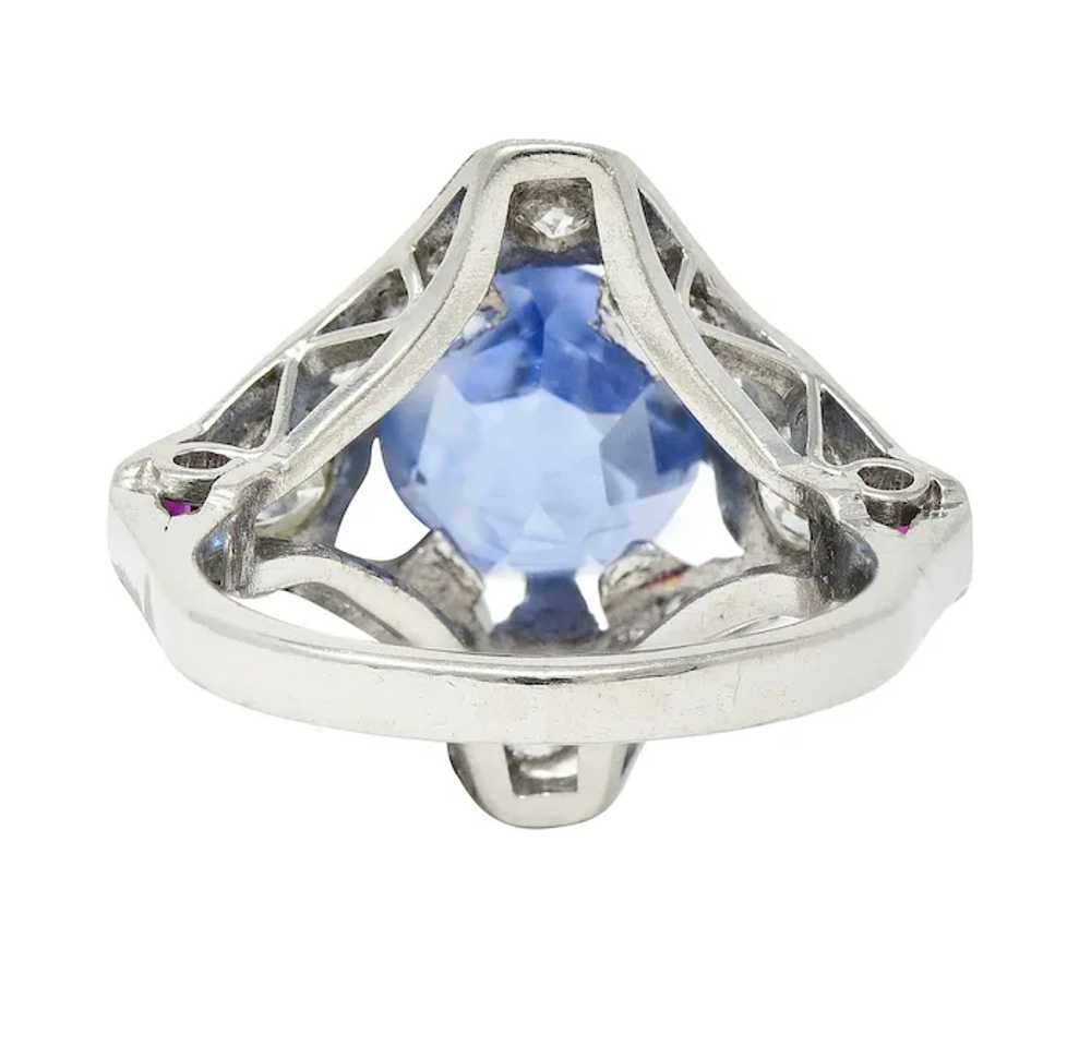 Art Deco 7.92 CTW No Heat Ceylon Sapphire Diamond… - image 9