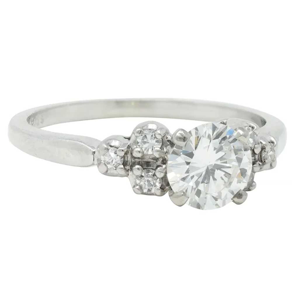 Mid-Century .95 CTW Diamond 18 Karat White Gold F… - image 2