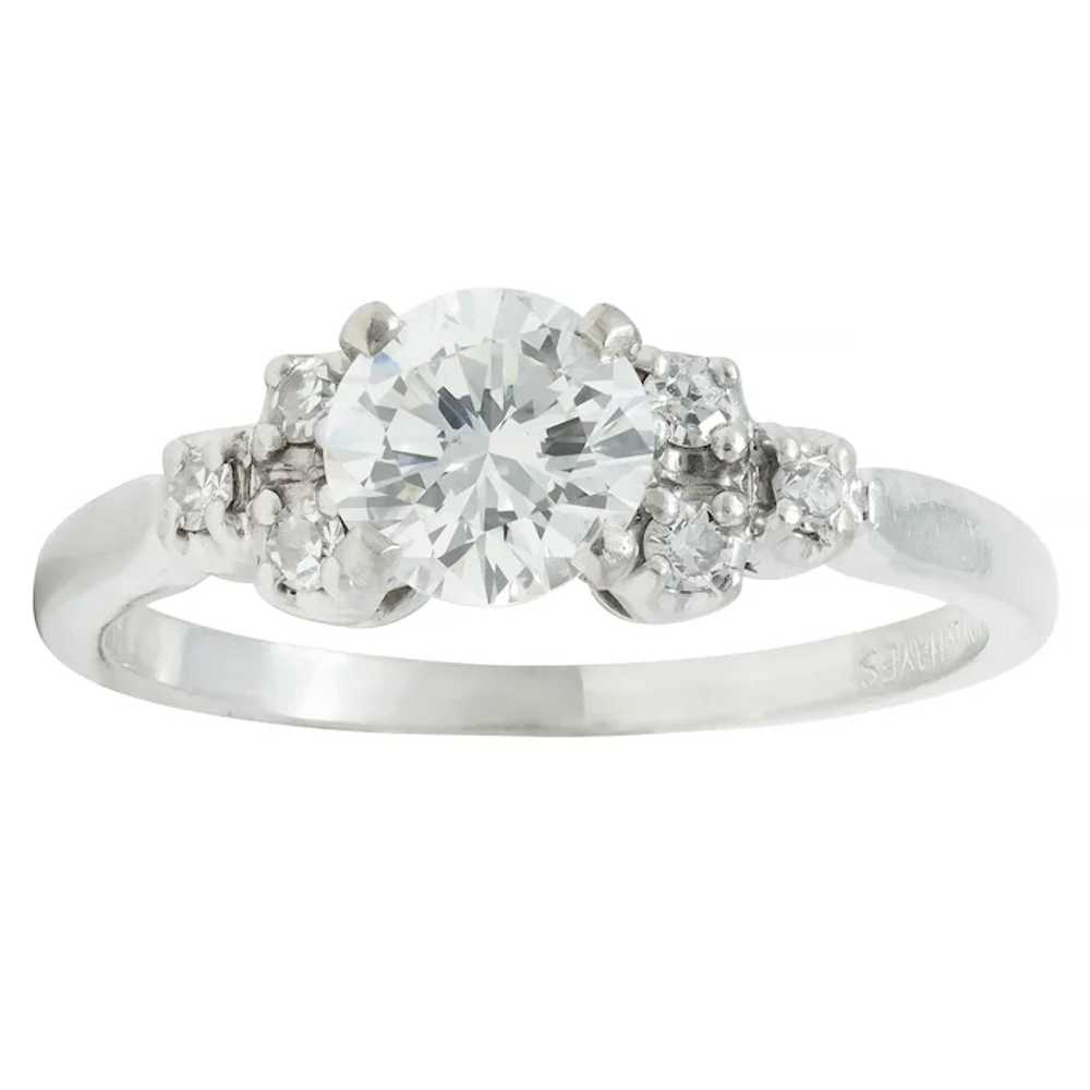 Mid-Century .95 CTW Diamond 18 Karat White Gold F… - image 7